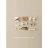 Милая детская заколка для волос, шпильки для волос, детский безвредный аксессуар для волос, с медвежатами, не повреждает волосы