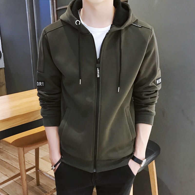 Hooded Zip-Up Sweatshirt Jacket for Men, Spring and Autumn Running Sports Hooded Jacket, Trendy and Stylish Top