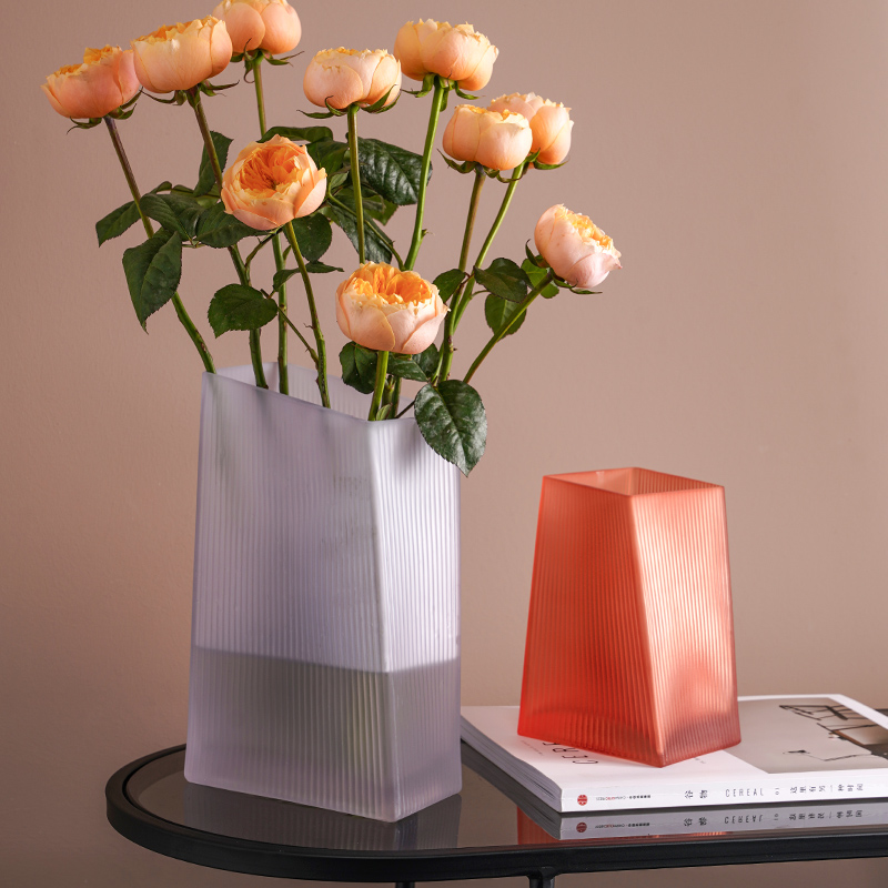 Light extravaganza Nordic creative frosted geometric streaks glass vase pendulum pieces livingroom floral floral water peels dried flowers