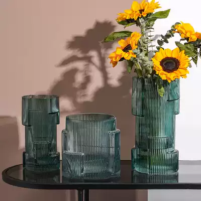 Creative geometric glass vase ornaments light luxury Nordic living room modern simple Net red vase water cultivation flower transplanter