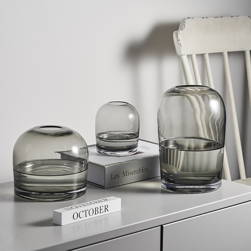 Transparent glass vase swinging pieces creative ins and wind living room table hydropony floral flowers water floral floral superior sense-Taobao