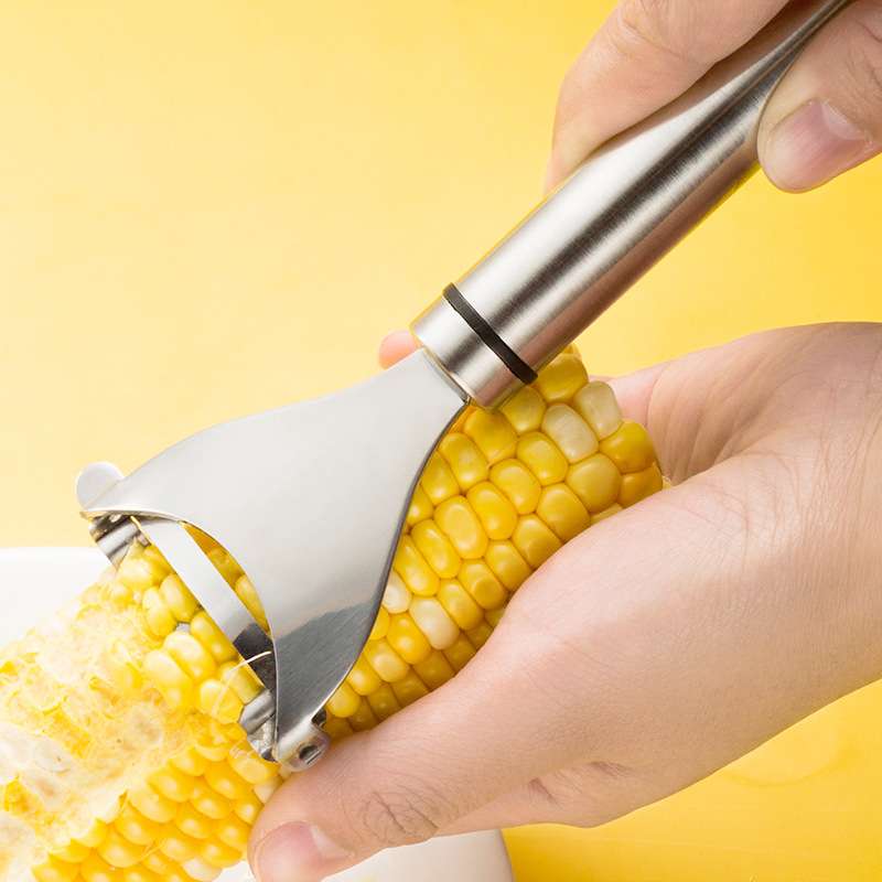 Thickened stainless steel peeling corn shaver corn thresher household corn shaver peeling artifact kitchen supplies