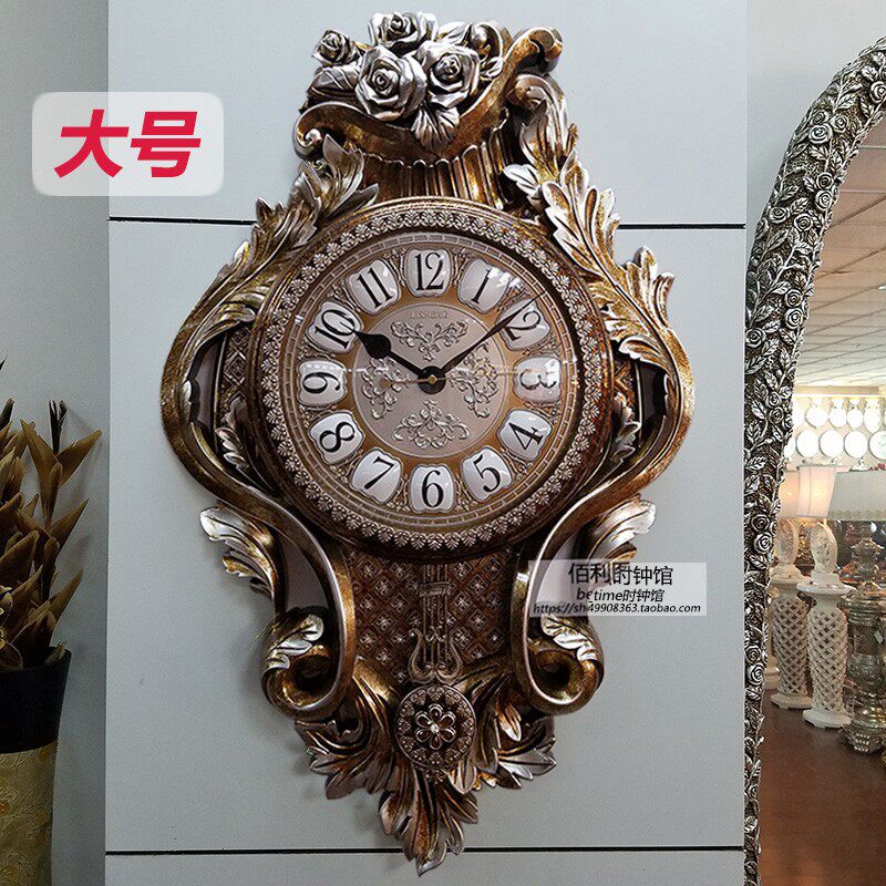 客厅大气挂钟欧式复古钟表时尚个性豪华墙面装饰静音挂表家用壁钟