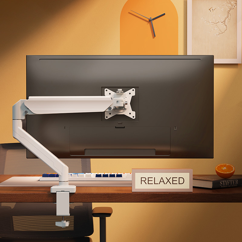 Computer Monitor Stand Desktop Rotating Screen No-Drill Dual-Screen Desktop Display Mount with Cantilever Base