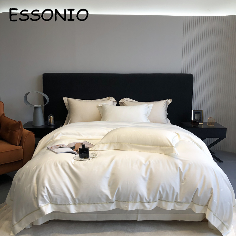 ESSONIO Summer Light Luxury Silk Cotton Four Pieces of Simple Small Slide Slide Material