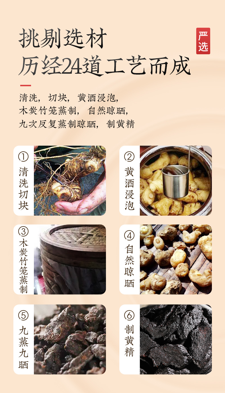 私养家 九蒸九晒九制 油头熟黄精片 250g 泡茶/泡酒/直接食用 图7