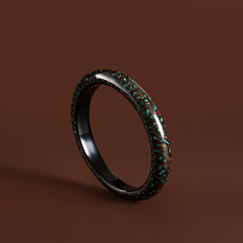 Winter Official Lacquer Bracelet Lacquerware Handicraft Women's Original Light Luxury Retro Design Green Jade Inkstone Oriental Elegance Jewelry Winter Official Lacquer Bracelet Lacquerware Handicraft Women's Original Light Luxury Retro Design Green Jade Inkstone Oriental Elegance Jewelry