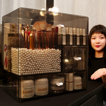 Cosmetic storage box acrylic shelf desktop dust skin care lipstick household large capacity transparent dressing table