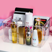 Mask storage box with lid for refrigerator cosmetics sundries desktop shelf large capacity dustproof and transparent