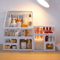 Cosmetic storage box lipstick acrylic home desktop large capacity skin care dust brush barrel dressing table rack