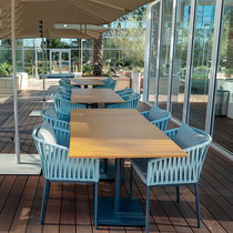 Nordic outdoor balcony small tables and chairs single-person open-air courtyard outdoor casual chair three-piece designer furniture