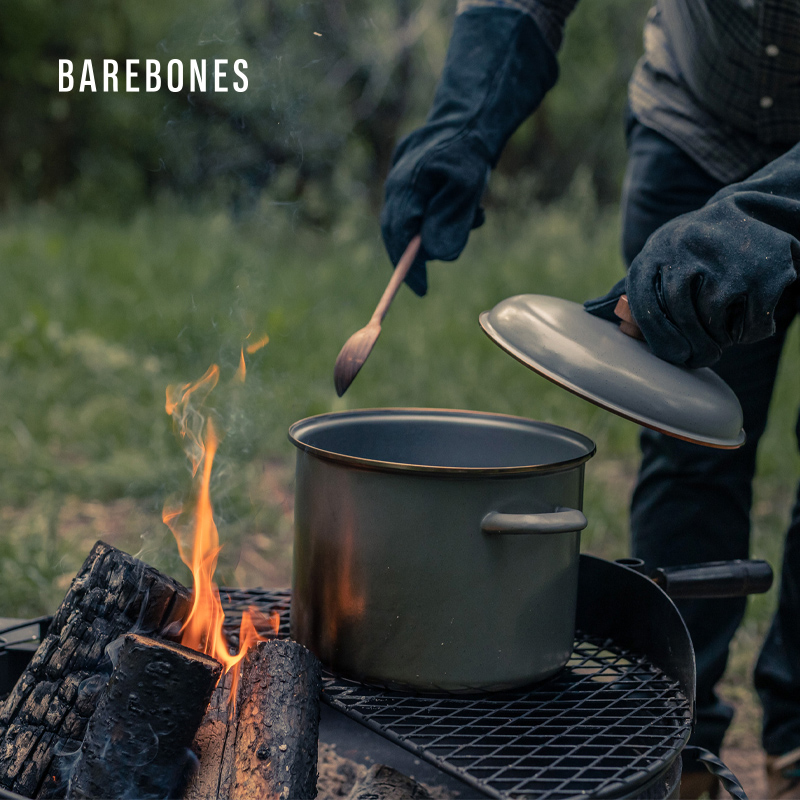 BAREBONES USA North State Outdoor Enamel Double Ear Large Capacity Soup Pot Ming fire saucepan retro cooking pan 7 5L