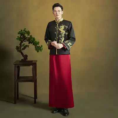 Out of the rental 2021 New Chinese dress groom wedding Dragon Phoenix hanging Tang suit Zhu Xiaotian handmade embroidery male Xiuhe