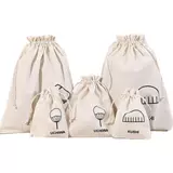 Сумка для хранения, портативный ретро тканевый мешок, на шнурках