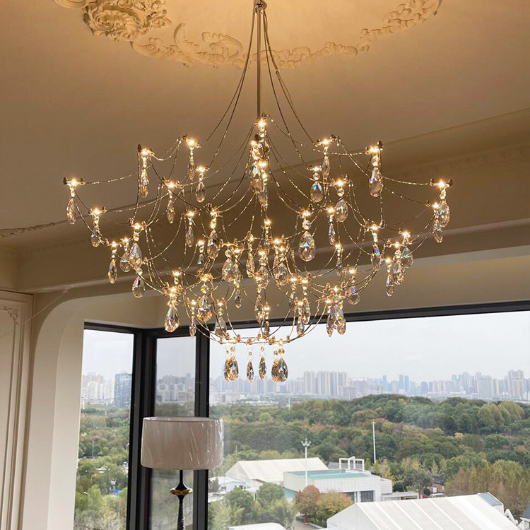 French-Style Crystal Chandelier, Light Luxury for Living Room and Bedroom, Firefly Starry Sky Dining Room Chandelier, Designer Ambiance Lighting French-Style Crystal Chandelier, Light Luxury for Living Room and Bedroom, Firefly Starry Sky Dining Room Chandelier, Designer Ambiance Lighting