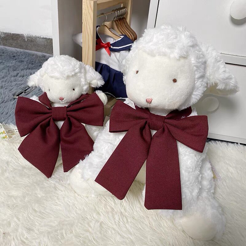 Pure color jk bow pink oblique giant feather collar flower female cyanotic bow tie sailor suit accessories red school sense