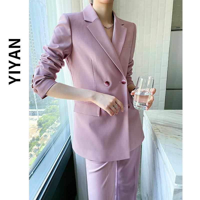 Barbie Pink Suit Suit Woman Spring Autumn High-end Korean Version Loose Fashion Professional Temperament Fan Yinglun Wind West suit-Taobao