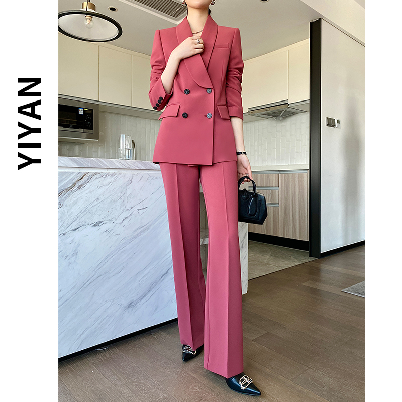 Suit suit women's high-end sense fried street British style loose host speech professional formal suit casual suit autumn