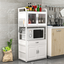 European kitchen storage microwave oven rack household floor-to-ceiling multi-layer seasoning oven shelf with drawer lockers