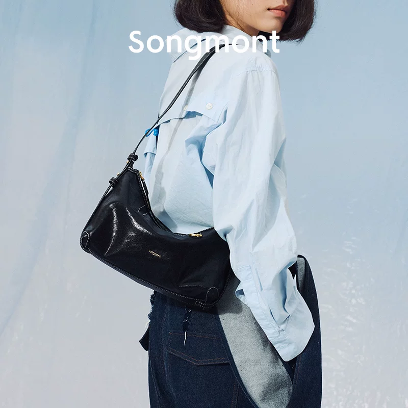 Songmont На горе есть сосновая полоса серия shallow HOBO сумки из дубления мясной кожи для повседневной носки, подмышки, пельмени, сумка-думплинг женская