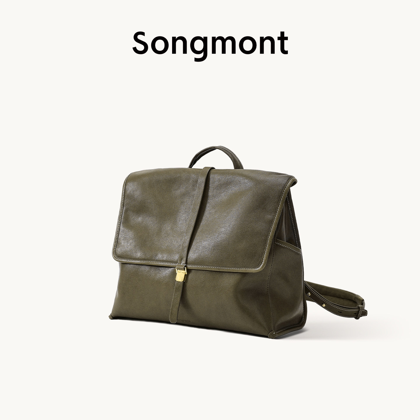 Songmont山下有松植鞣羊皮mini简行双肩包大容量旅行轻便通勤背包-淘宝