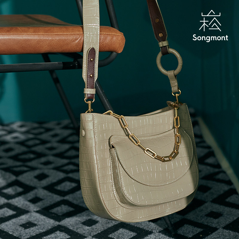 songmont saddle bag woman inclined satchel with crocodile leather new original small crowdsourced design single shoulder bag