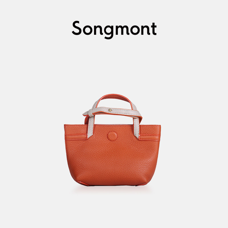songmont tote bag mini portable Messenger female original design double-sided leather fashion mini small bag