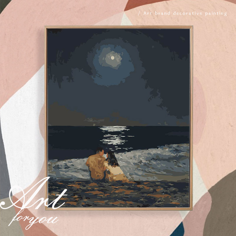 ) Ink River) Diy Digital Oil Color Painting On Color Decoration Fill Color Drawing Hand Hand Painting Fill Painted on Color Oil Painting