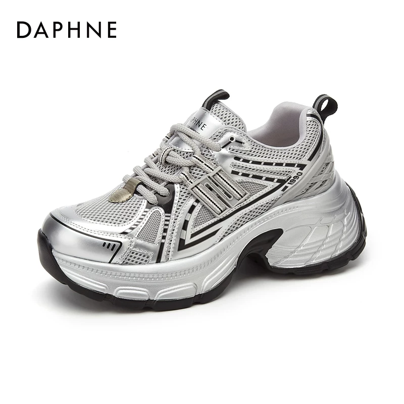 Daphne Silver Dad Shoes Women's 2026 New Summer Popular Thick-Soled Sports Shoes Increased Breathable Women's Shoes