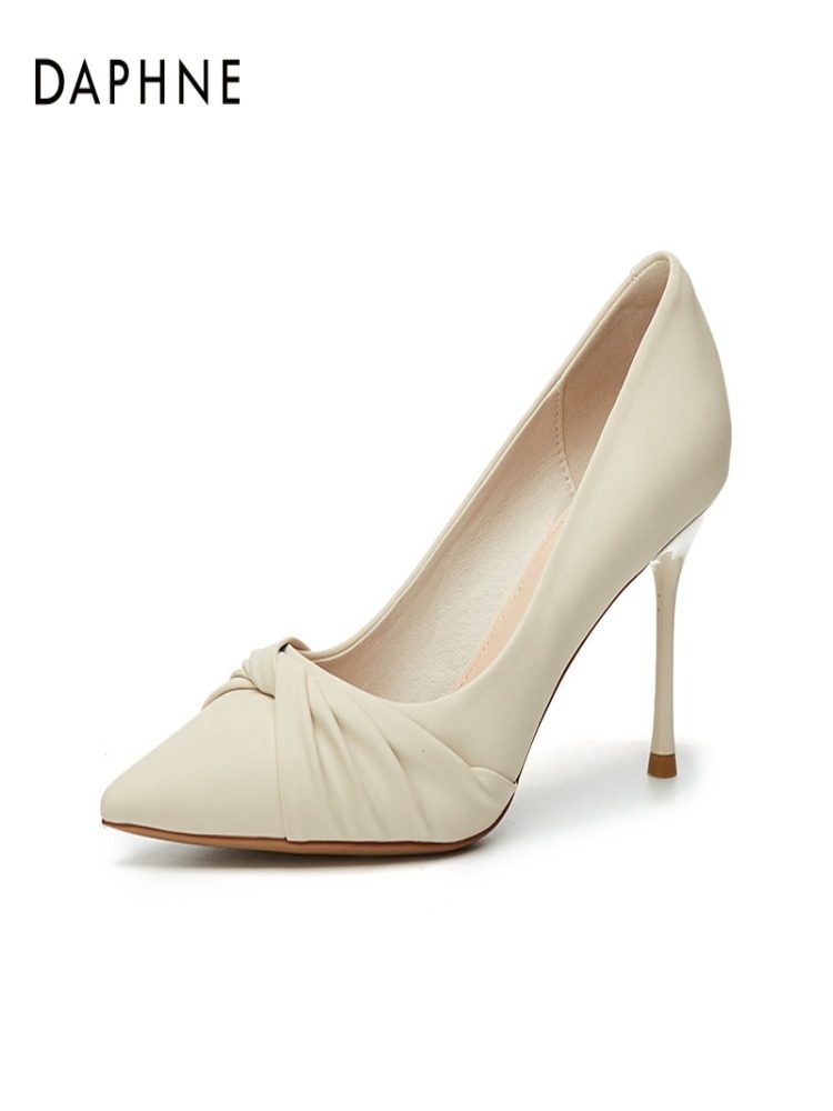 Daphne French-Style High Heels for Women 2026 New Autumn Pointed Toe Stiletto Elegant White Shoes to Match Skirts Women's Shoes