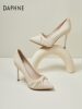 Daphne French-Style High Heels for Women 2026 New Autumn Pointed Toe Stiletto Elegant White Shoes to Match Skirts Women's Shoes