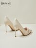 Daphne French-Style High Heels for Women 2026 New Autumn Pointed Toe Stiletto Elegant White Shoes to Match Skirts Women's Shoes