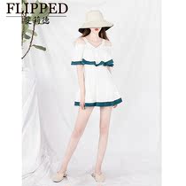 2021 New Net red swimsuit female color fairy fan Korean ins thin cover belly conservative hot spring swimsuit tide