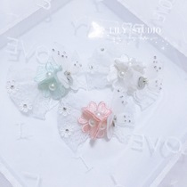 Lily studio handmade pet Headdress Teddy Yorkshire Shih Tzu Maltese Lace flower hairpin