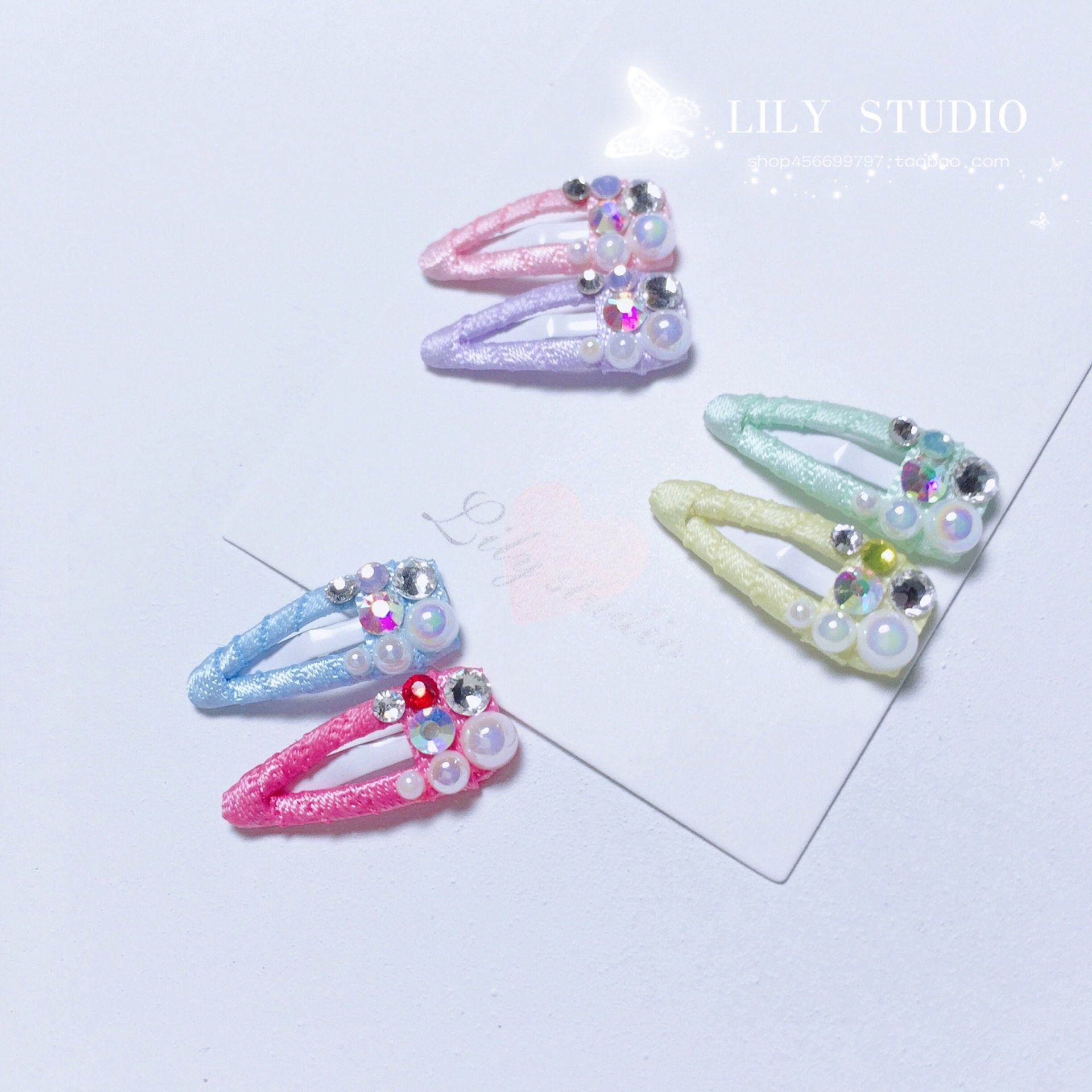 Lily Studio Handmade Pet Head Accessories Teddiyogram Xiasisch Malzisz 2cm Flash Drill Little BB Clip