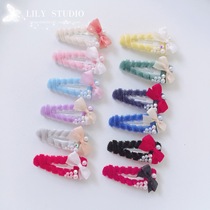 Lily studio handmade pet headdress Teddy Yorkshire Marzis plush handmade BB clip pearl