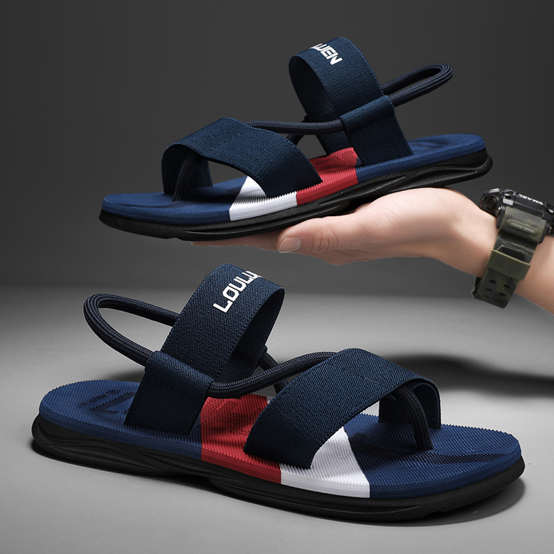 Sandals men's summer non-slip driving dual-use herringbone drag deodorant soft-bottom beach sports teenagers clip feet cool down-Taobao