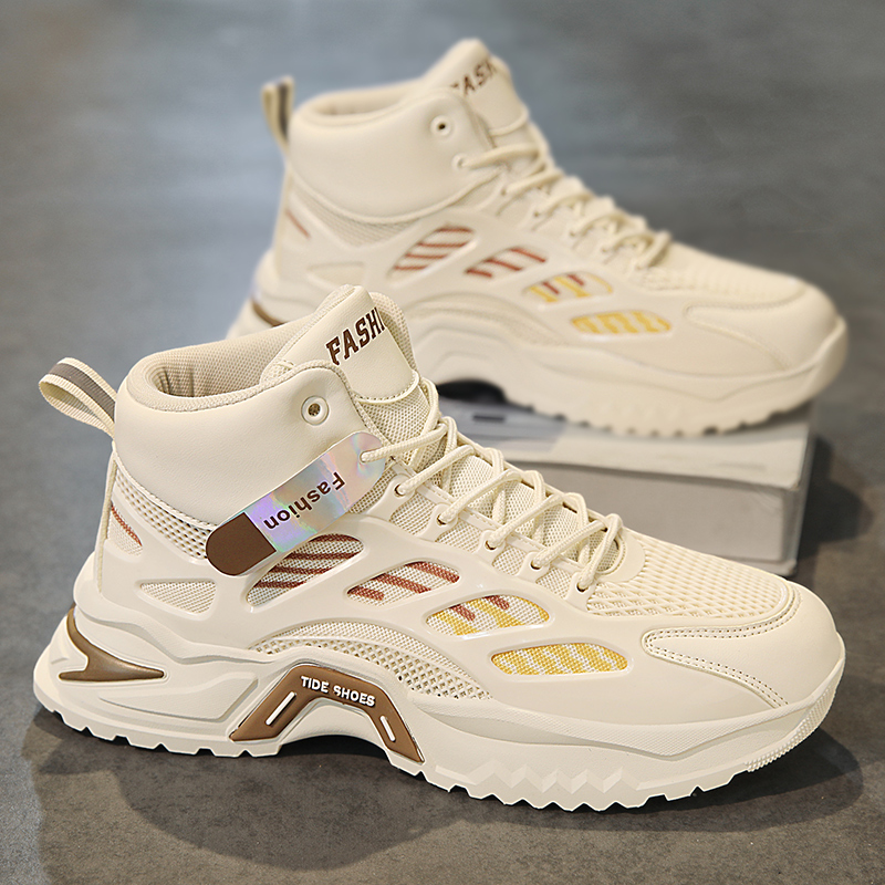 メンズシューズ 春 青少年 スポーツ レジャー ハイトップ バスケットボール 身長アップ お父さん シューズ インナー 身長アップ 学生 莆田 トレンディ シューズ