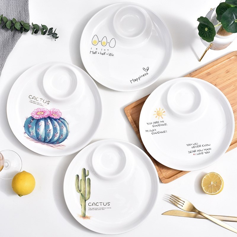 Creative northern wind ceramic dumplings dribbling vinegar dish home mother cold dish dish dish dish dish dumplings fries shrimp dish