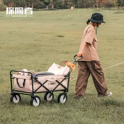 Explorer portable shopping cart outdoor camping light folding trolley camp multifunctional stroller