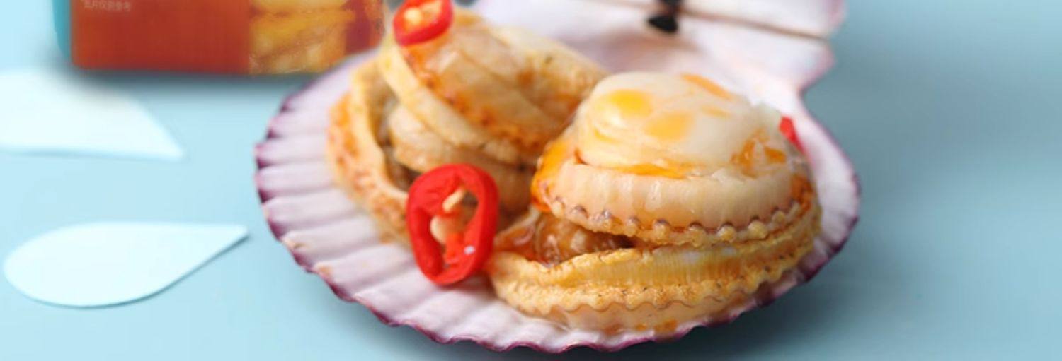 Spicy and fragrant Japanese scallops 80g per bag ready-to-eat scallop meat a specialty seafood from Dalian