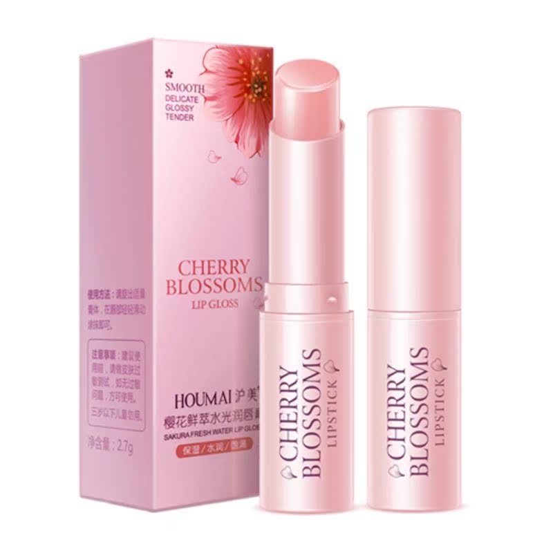 1PC Cherry Blossoms Color Change Lip Balm Longlasting