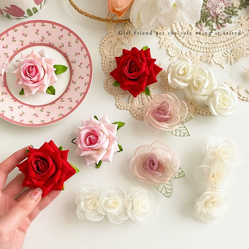 Заколка для волос, челка, заколка-крабик, аксессуар для волос, изысканный стиль, в цветочек