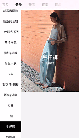 女装服饰行业案例- 产品展示淡入向上飞入效果