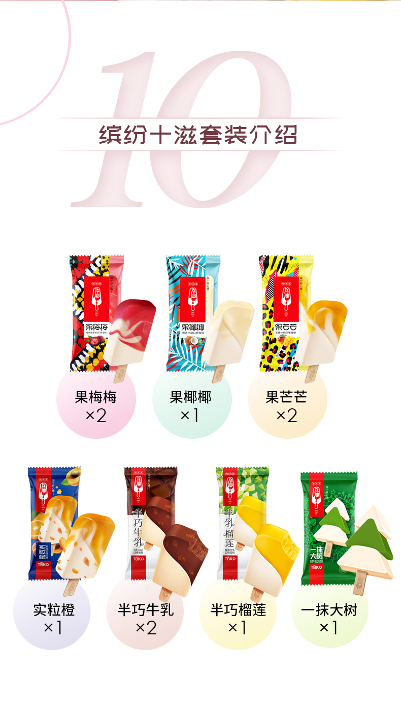 凡糕  新西兰进口奶 网红冰激凌雪糕 75g*10支*2件 图2