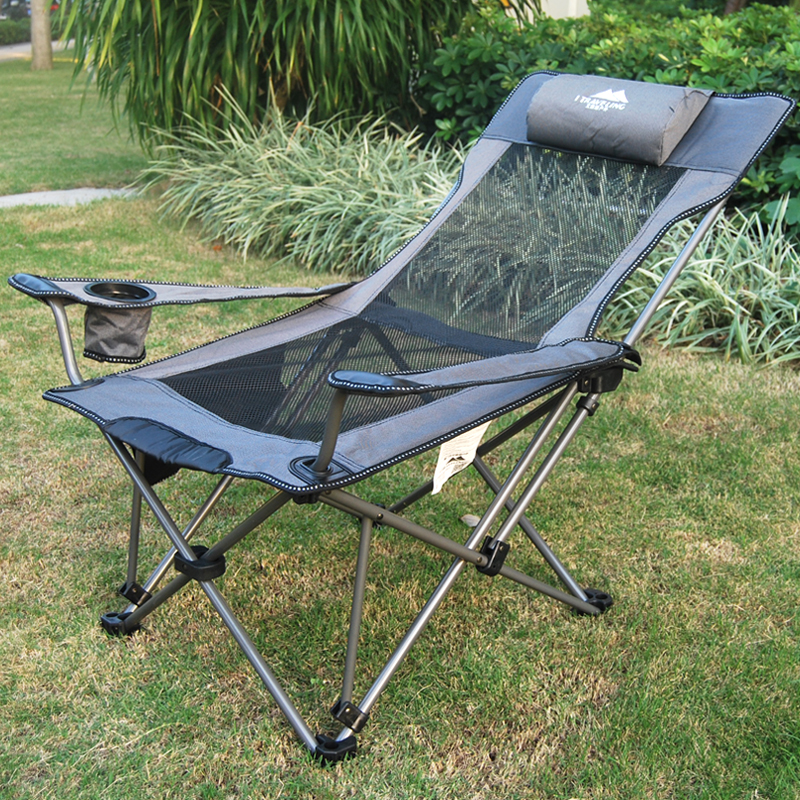 (Outdoor folding chair Portable lunch break chair recliner) Folding fishing chair backrest Actor leisure beach bed chair