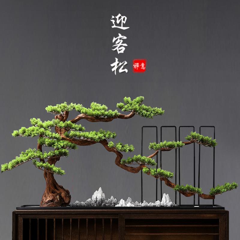 Creative Hotel Chinese Dining Table Flower Simulation Welcome Pine Decoration Sand Table Model Scene Micro-landscaping