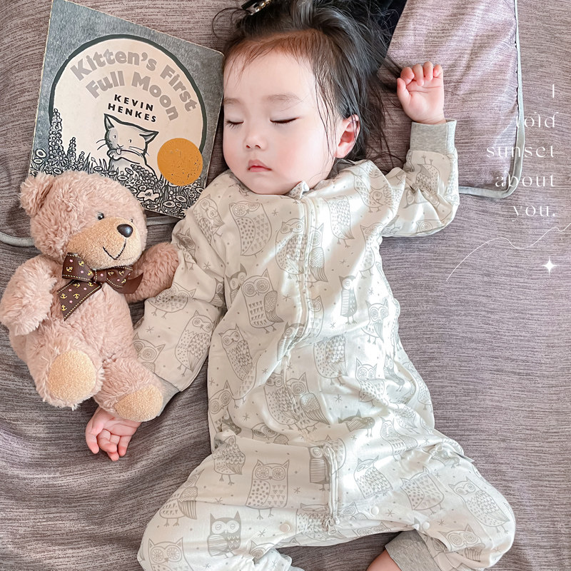 French DailyBaby baby thermostatic sleeping bag Sub-legged Baby Spring Summer Children's anti-kicks are versatile by the Four Seasons