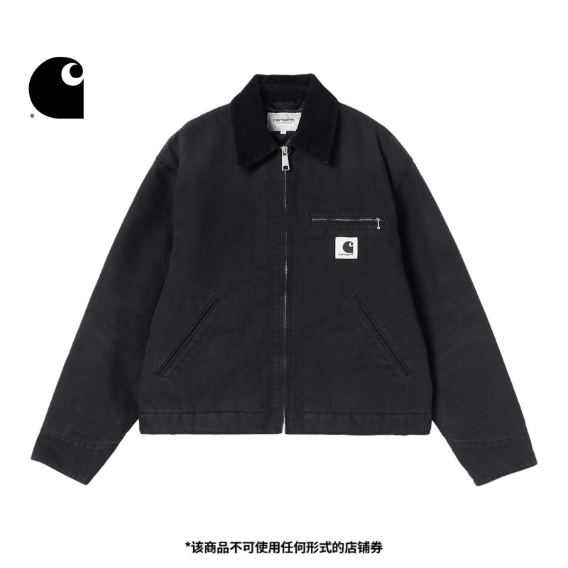 Carhartt Wip Workwear Jacket for Women, New Autumn and Winter Collection, Classic Square Logo, Vintage-Style, Wide-Fit Detroit Carhartt