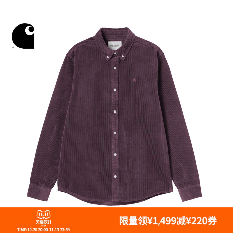 Carhartt Wip Long-Sleeved Shirt Men's Autumn New Classic C Logo Embroidered Corduroy Carhartt
